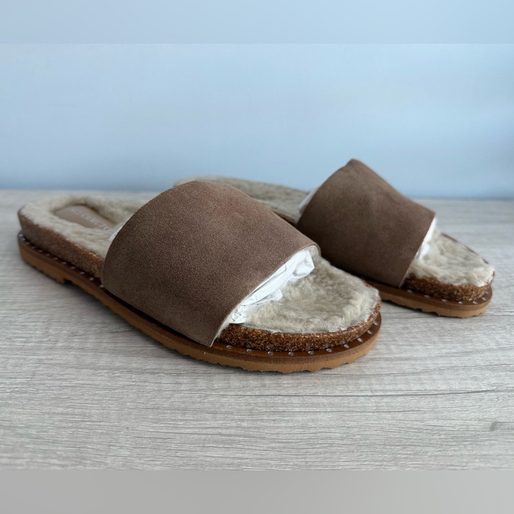Vince Camuto Kanadial Slide Sandal - Tuscan Taupe Verona Suede Size 9 - Picture 1 of 8